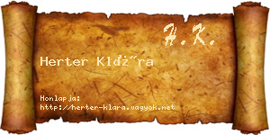 Herter Klára névjegykártya